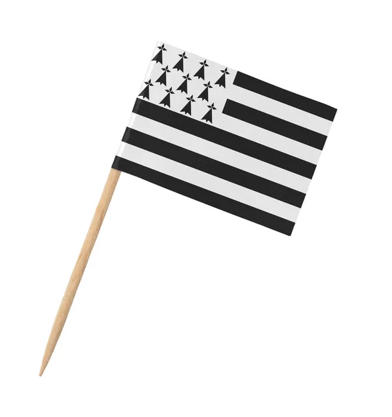 Bandeira Papel Pequena Bretanha Pau Madeira Isolado Branco — Fotografia de Stock