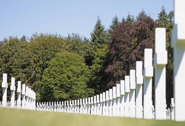 Fileiras Sepulturas Cemitério Mlitário Americano Luxemburgo — Fotografia de Stock