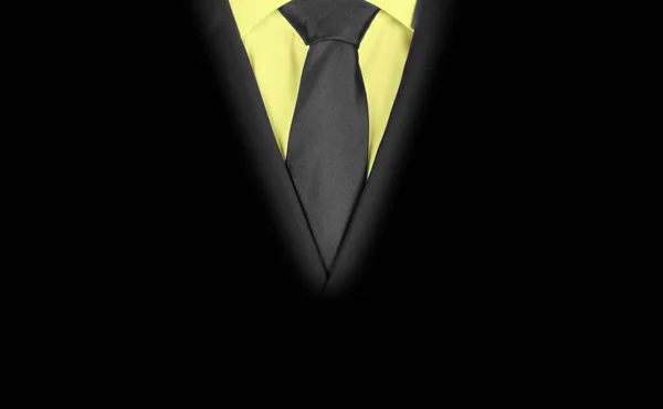 Mężczyzna Czarnym Garniturze Czarnym Krawatem Zbliżenie — Zdjęcie stockowe