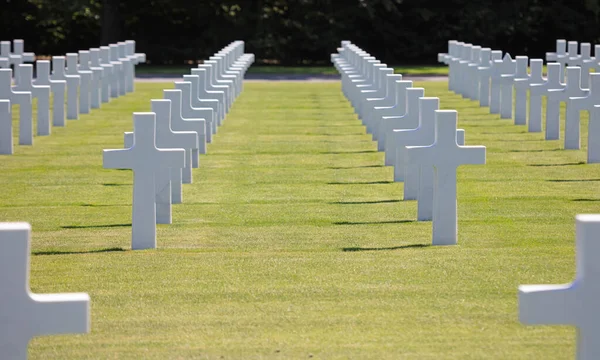 Righe Tombe Nel Cimitero Mlitario Americano Lussemburgo — Foto Stock