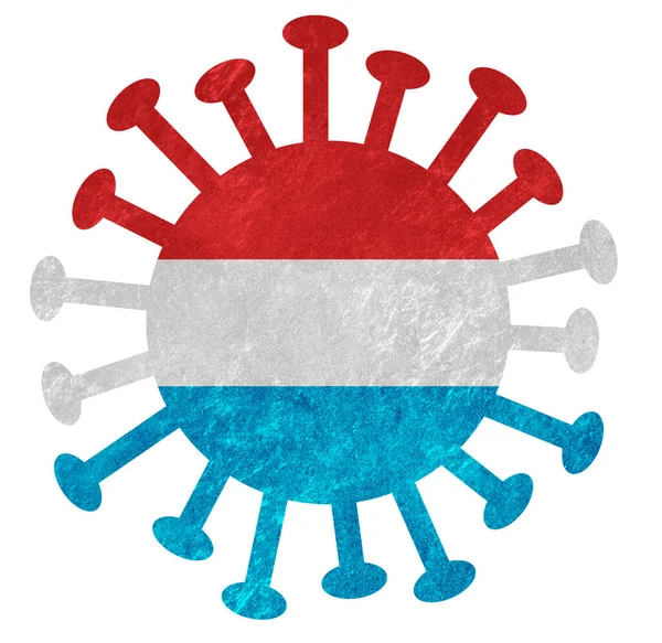 Bandera Nacional Luxemburgo Con Virus Corona Bacterias Aislado Sobre Blanco —  Fotos de Stock
