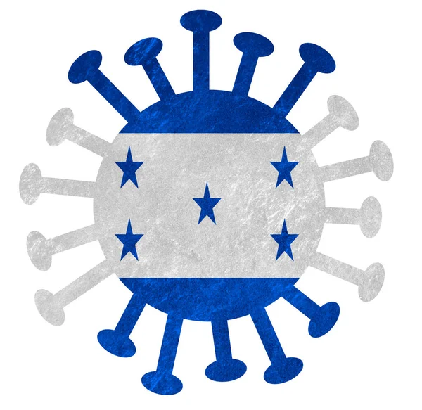 Nationale Vlag Van Honduras Met Corona Virus Bacteriën Geïsoleerd Wit — Stockfoto