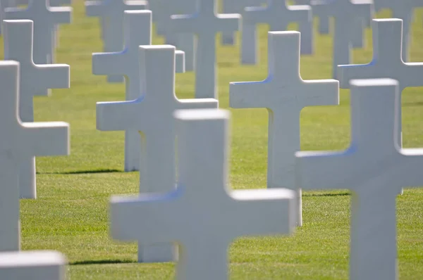 Righe Tombe Nel Cimitero Mlitario Americano Lussemburgo — Foto Stock