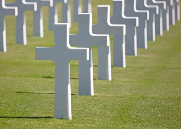 Righe Tombe Nel Cimitero Mlitario Americano Lussemburgo — Foto Stock