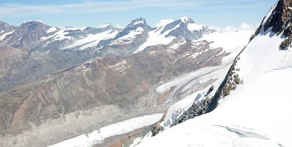 Increíble Panorama Desde Paraíso Glaciar Matterhorn Alpes Suiza — Foto de Stock