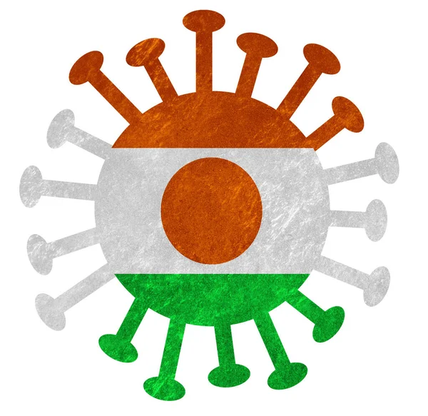 Nationale Vlag Van Nepal Met Corona Virus Bacteriën Geïsoleerd Wit — Stockfoto