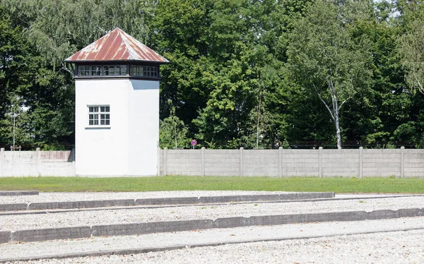Dachau Németország 2020 Július Egységes Őrtorony Dachaui Koncentrációs Táborban Németország — Stock Fotó