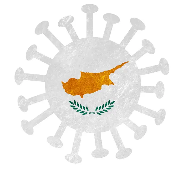 Cyprus National Flag Corona Virus Bacteria Isolated White — Stock Photo, Image