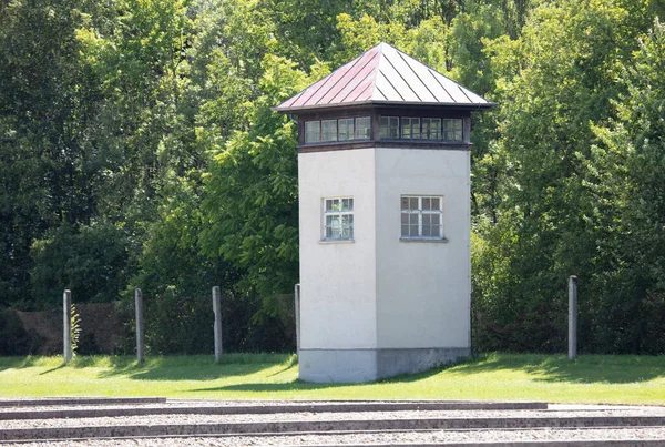 Dachau Németország 2020 Július Egységes Őrtorony Dachaui Koncentrációs Táborban Németország — Stock Fotó