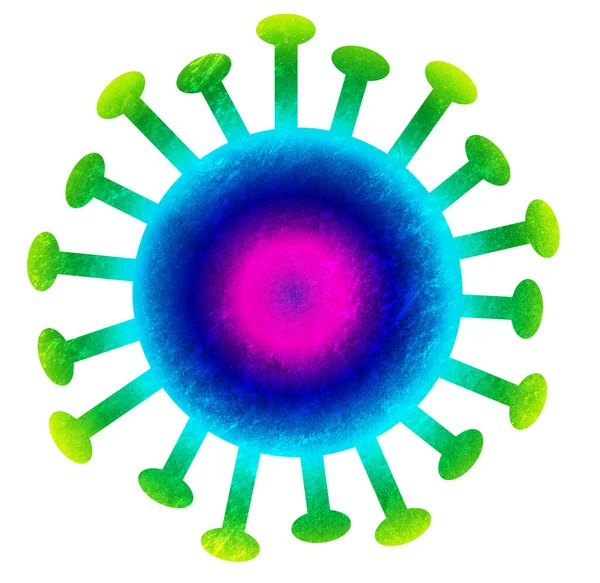 Coronavirus Eller Bakterier Isolerade Vit Regnbåge — Stockfoto