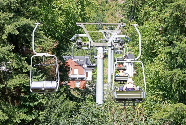 Vianden Luxembourg July 2020 People Chair Lift Vianden Town Luxembourgs — Stock Photo, Image