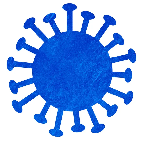Wirus Korony Lub Bakterie Izolowane Białym Niebieskim — Zdjęcie stockowe