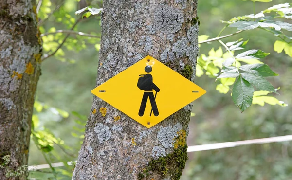 Hiking Trail Sign Swiss Mountains — Stock Photo, Image