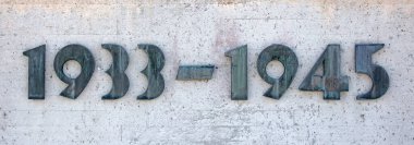 Dachau, Bavyera, Almanya - 13 Temmuz 2020-1945 Dachau toplama kampında. 1933 'te açıldı ve 1945' te kapandı.