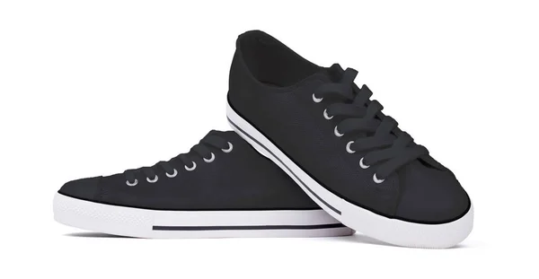 Paar Schuhe Isoliert Auf Weißem Hintergrund Schwarz — Stockfoto