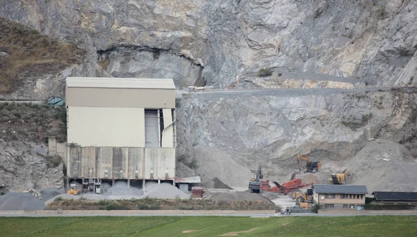 Stone Quarry Switzerland Heavy Machinery Working Heavy Material — Stock Photo, Image
