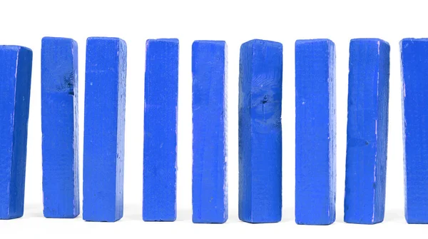 Ročník Modré Stavební Bloky Izolované Bílém Pozadí — Stock fotografie