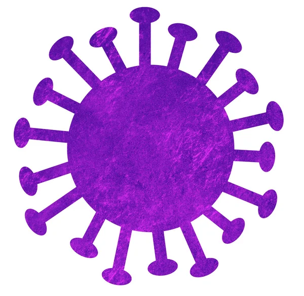Coronavirus Oder Bakterien Isoliert Auf Weiß Lila — Stockfoto