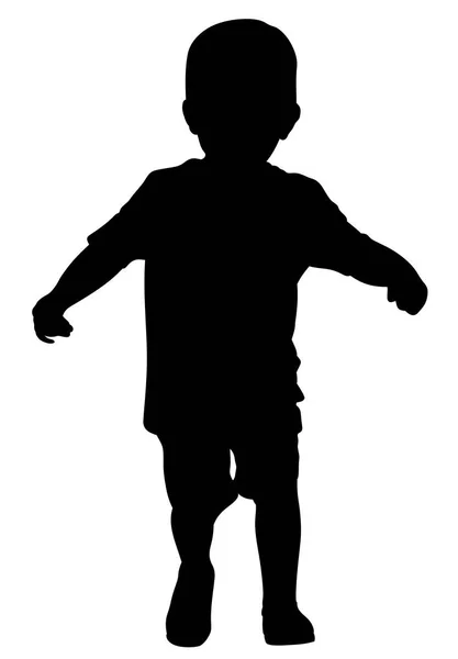 Felice Silhouette Vettore Bambino — Vettoriale Stock