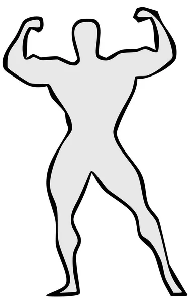 Forte Illustration Vectorielle Bodybuilder Masculin Musculaire — Image vectorielle