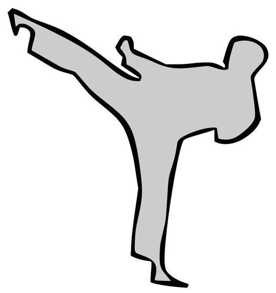 Master Karate Vektor Tendangan Tinggi - Stok Vektor