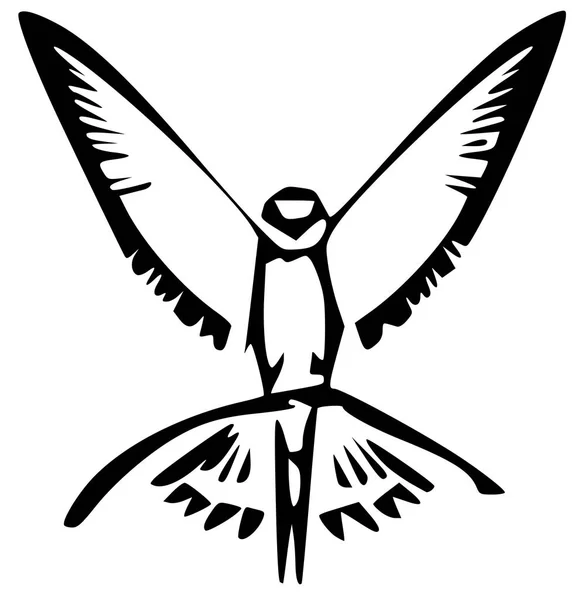 Oiseau Art Noir Silhouette Vecteur — Image vectorielle