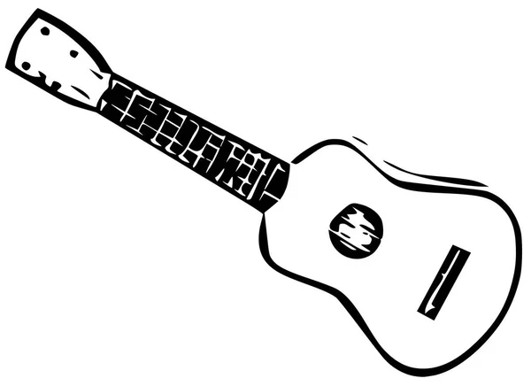 Vector Guitarra Arte Imagen Retro — Vector de stock