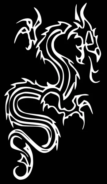 Silueta Arte Vector Dragón — Vector de stock