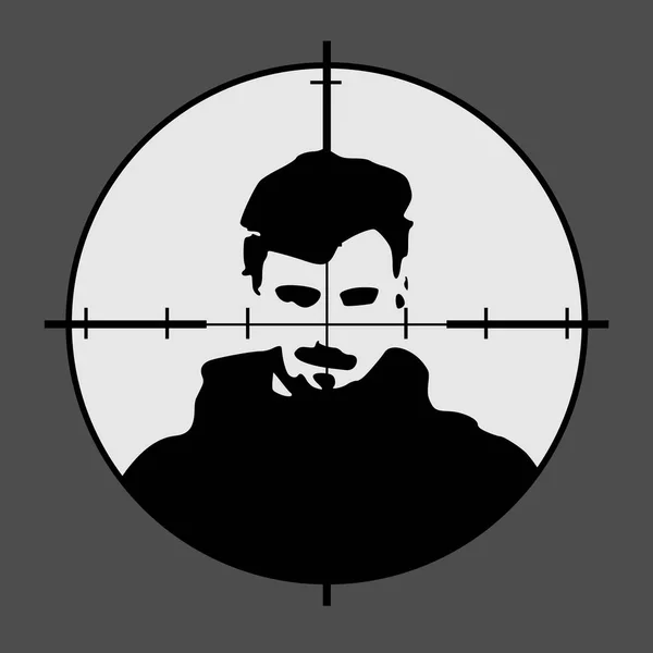 Silhouette Man Sniper Sight — Stock Vector