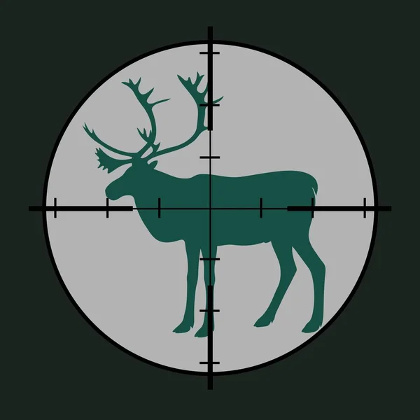 鹿のシルエット狙撃視力 — ストックベクタ