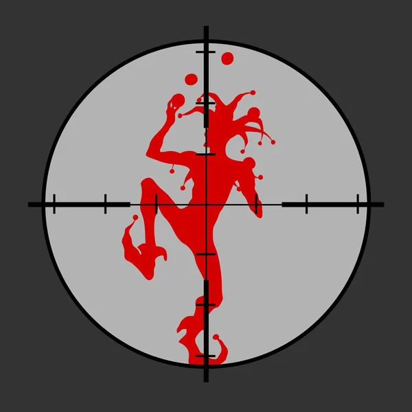 Une Silhouette Clown Sniper — Image vectorielle