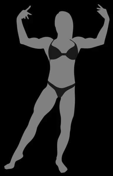 Fitness Musculation Silhouette Fille — Image vectorielle