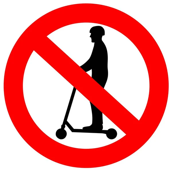Signo Prohibido Para Scooters Ilustración Vectorial — Vector de stock