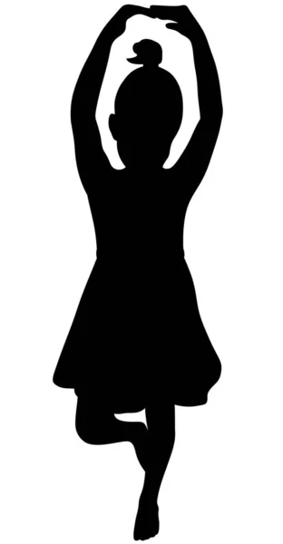 Silhouette Ballet Petite Fille Vecteur Illustration — Image vectorielle