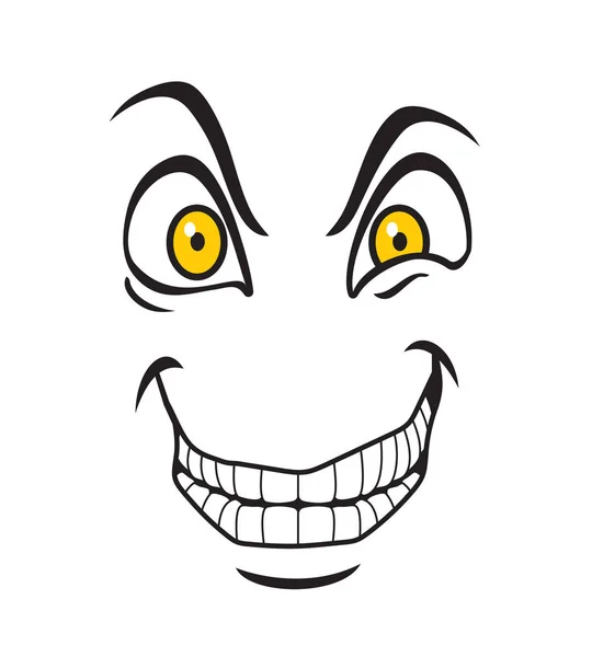 Illustration of a cartoon evil facial expression