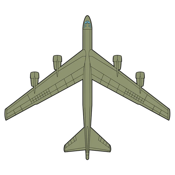 B-52 bomb plane top view illustration