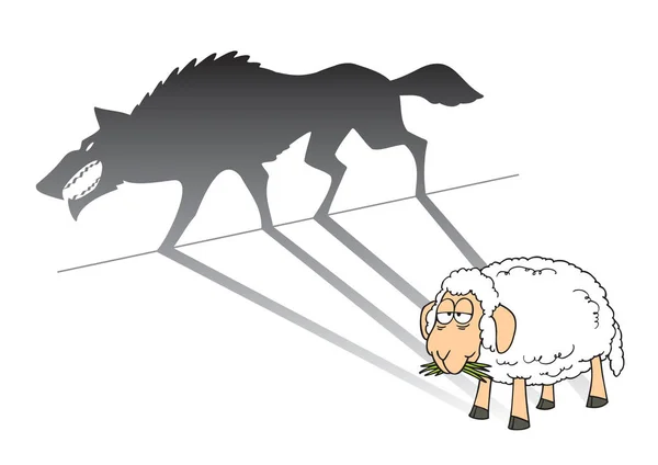 illustration of a sheep with wolf shadow