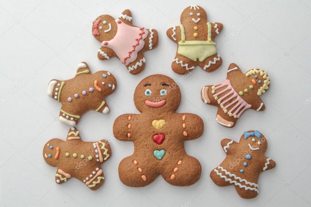 Christmas sweet cakes of different shapes for Christmas holidays, delicious sweet cookies