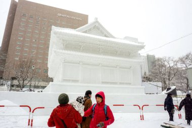 Supporo, Hokkaido, Japonya 12 Şubat 2018: Grand Japonca Tapınak 