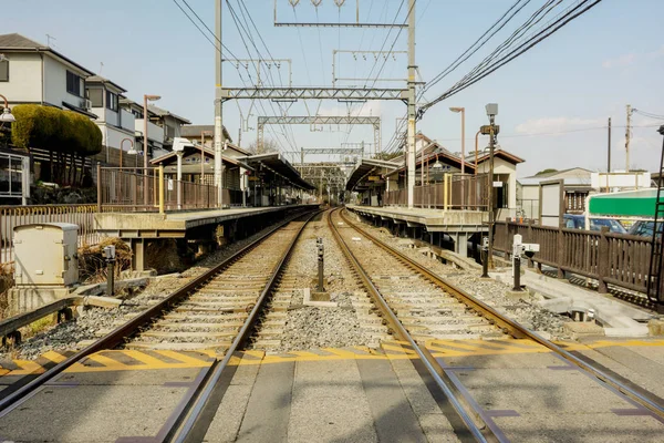 Νάρα Ιαπωνία Φεβρουαρίου 2018 Προοπτική Και Εξωτερική Άποψη Της Σιδηρόδρομο — Φωτογραφία Αρχείου