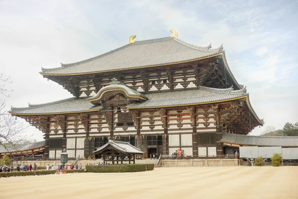 Nara Japão Fevereiro 2018 Sala Ordenação Templo Todaiji Sobre Fundo — Fotografia de Stock