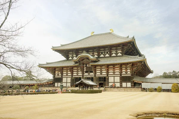 Nara Japão Fevereiro 2018 Sala Ordenação Templo Todaiji Sobre Fundo — Fotografia de Stock