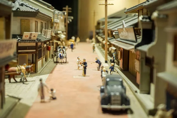 Осака Япония Февраля 2018 Года Миниатюрные Модели Древней Деревни 1800 — стоковое фото