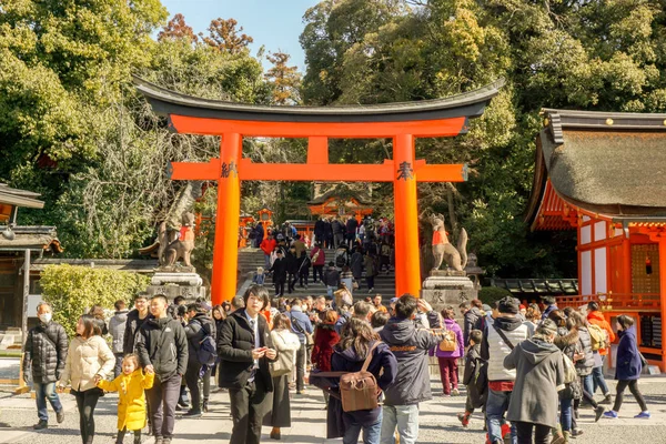 Kjóto Japonsko Srpna 2018 Dav Lidí Turistů Přední Části Velké — Stock fotografie
