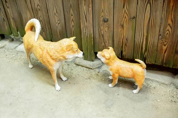 Osaka Japan Mai 2018 Große Und Kleine Hunde Statue Grüßen — Stockfoto