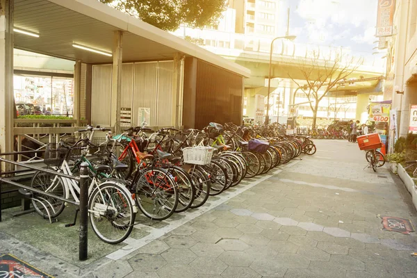 Osaka Japan Mai 2018 Viele Fahrräder Von Menschen Parken Auf — Stockfoto