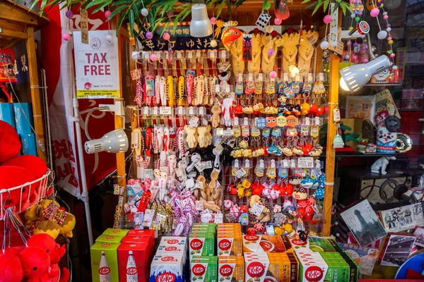 Osaka Japan Januari 2019 Japanse Souvenirs Hangen Verkopen Kuromon Ishiba — Stockfoto