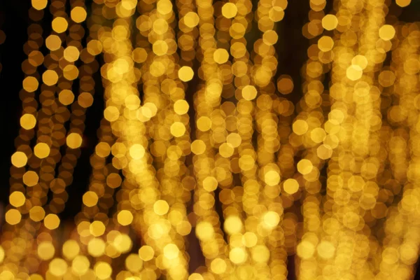 Abstract Blurred Bokeh Party Yellow Led Reflection Lighting Night Time — Stock Photo, Image