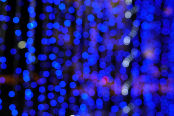 Abstract Blurred Bokeh Party Blue Led Reflection Lighting Night Time — Stock Photo, Image