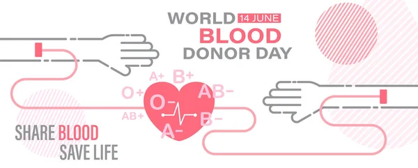 Campaña Afiches Del Día Mundial Del Donante Sangre Con Concepto — Vector de stock